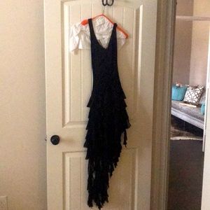 High low black formal dress